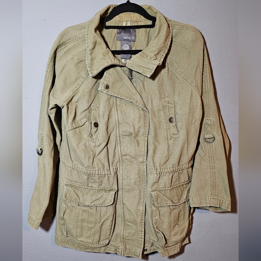 Matty M Olive Green Anorak Jacket Size M